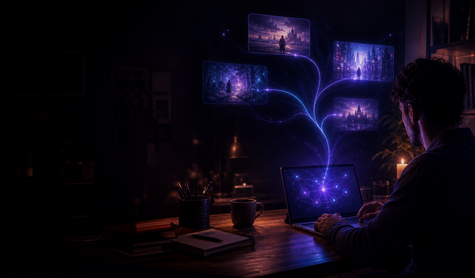 Interfaccia per creare una storia interattiva con IA in ArtemisaExperience